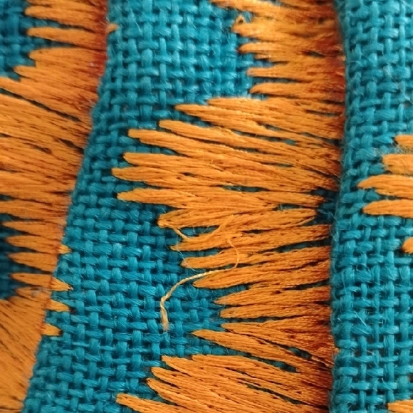 Moyna Blue and Orange Zigzag Clutch - Picture 5 of 8